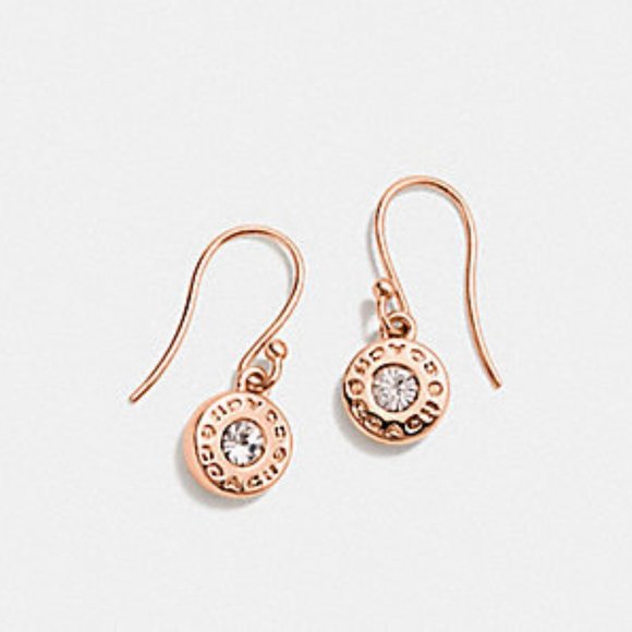 Coach Open Circle Stone Earring On Wire - Picture 2 of 8